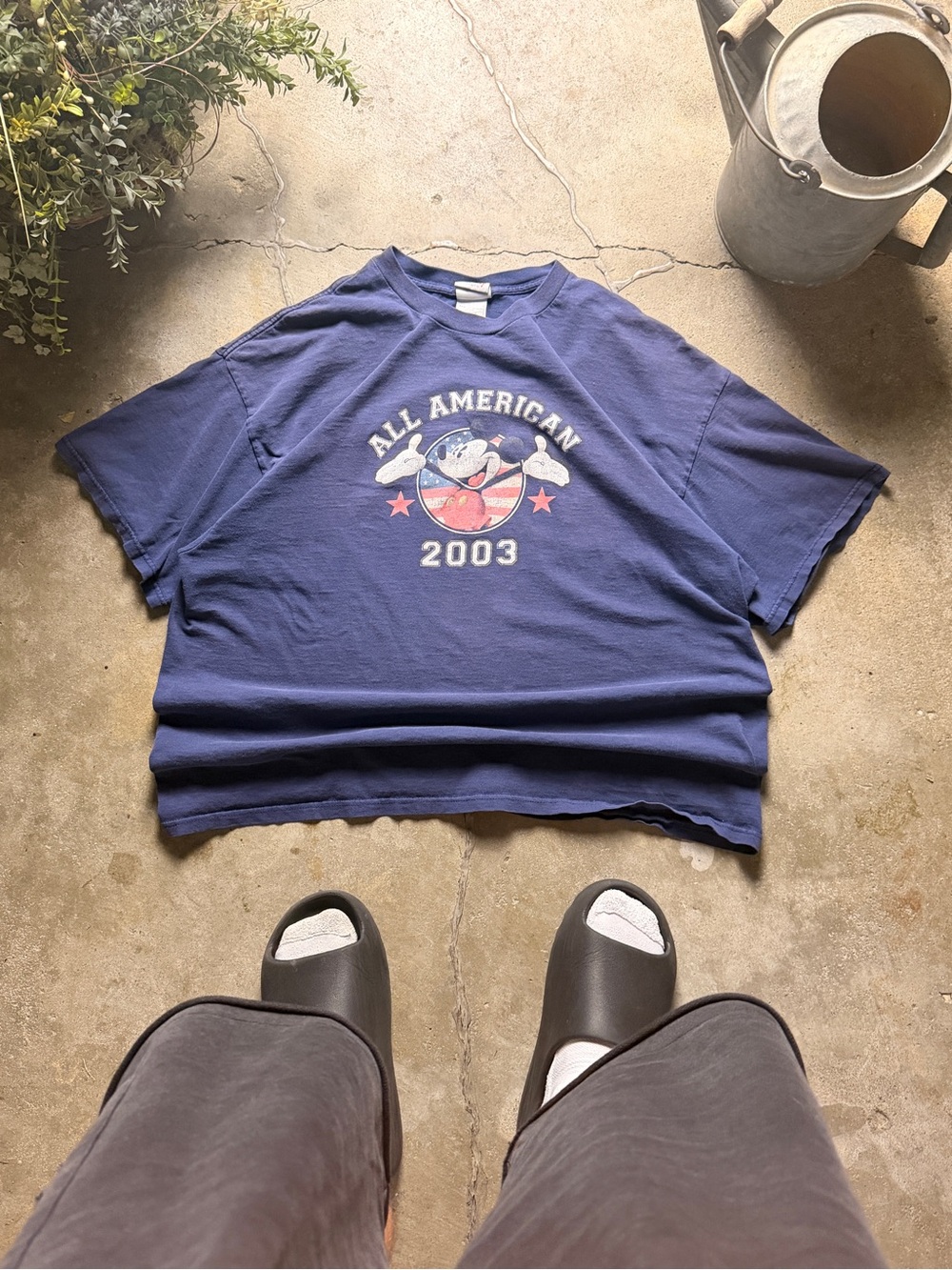 Disney Navy Short Sleeve Graphic Tee with Red & White Accents